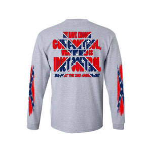 Men's Confederate Rebel Flag Long Sleeve Shirt What We Need Is Idiot Control