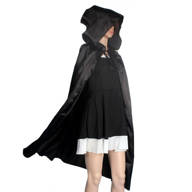 JECKSION Hooded Cloak Coat,Black Red Wicca Robe Medieval Cape Shawl Halloween Party S/M/L/XL Plus Size #LWN