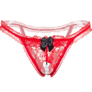 Sexy Women Underwear Panties Comfortable Beading Knickers Floral Thongs BK
