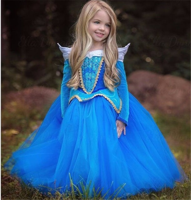 LZH Girls Sleeping Beauty Princess Party Dresses Children Fancy Rapunzel Dress Easter Carnival Costume For Kids Girls Clothing