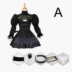 Nier Automatas 2B Cosplay Costume Yorha No. 2 Model B Neal Era Actress Anime Black Maid Dress Costumes