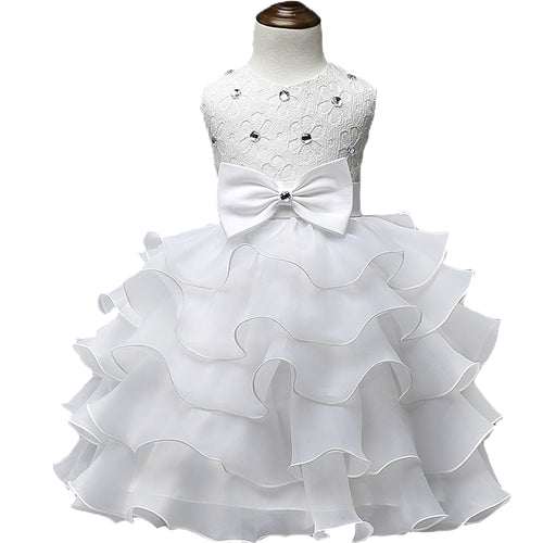 2018 Child Christening Summer Baby Girl Lace Dress Kids Ruffles Lace Tutu Dresses For Girls Princess Wedding Party Events Wear